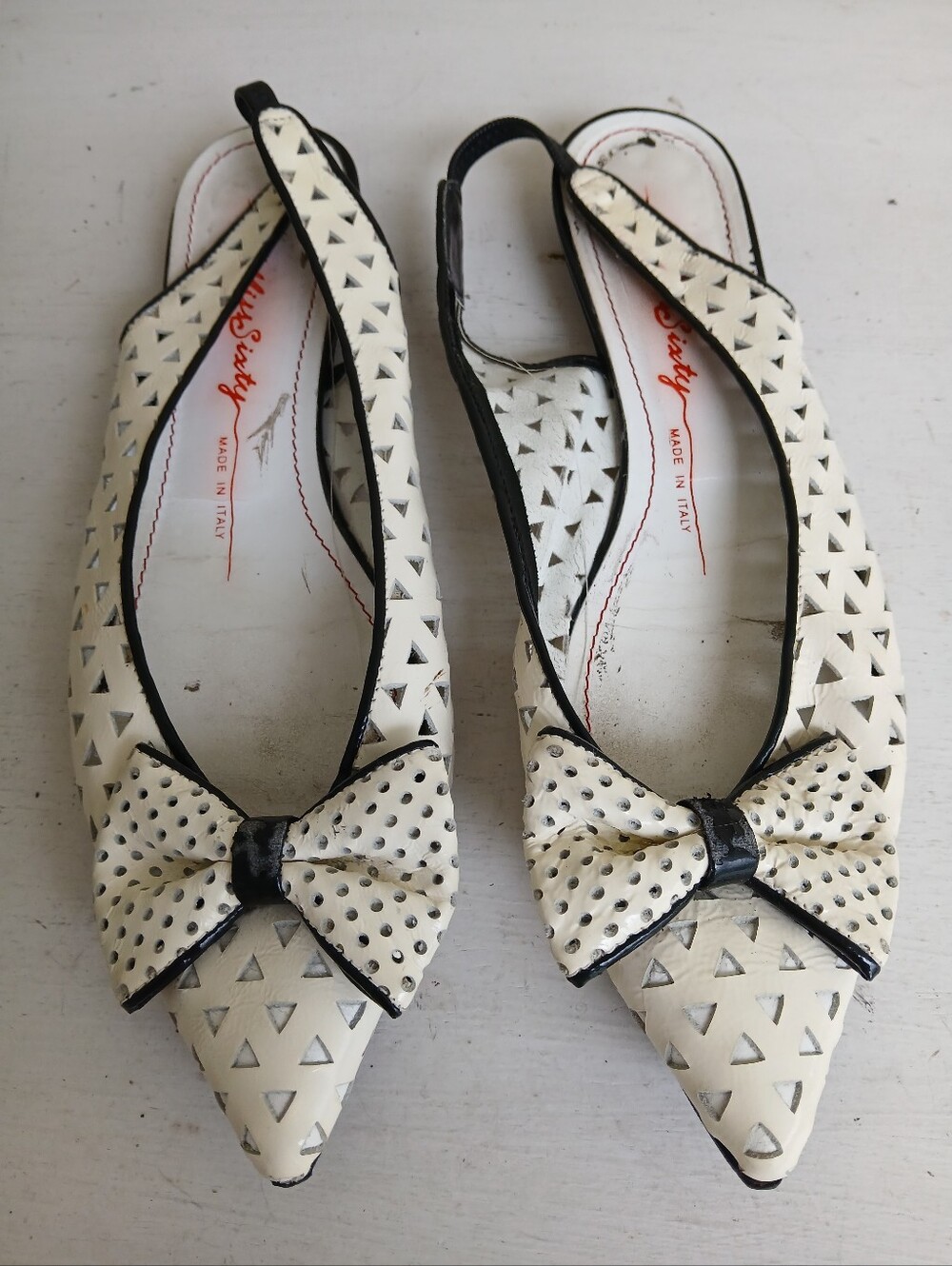 Miss Sixty Leather Bow Kitten Heel Size 40